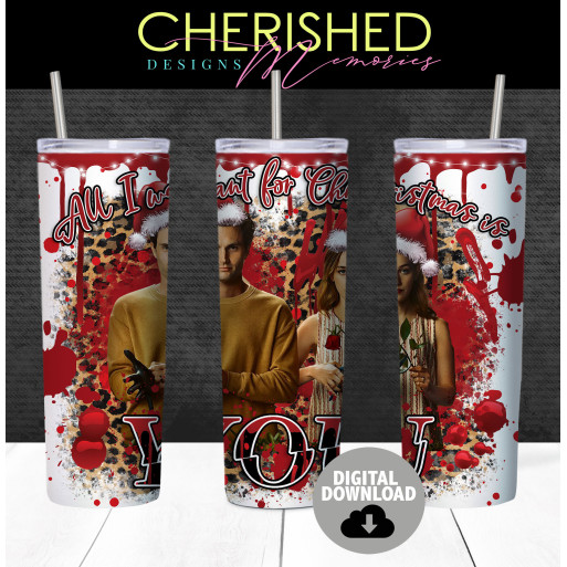 All I Want For Christmas Is YOU in White Tumbler Design