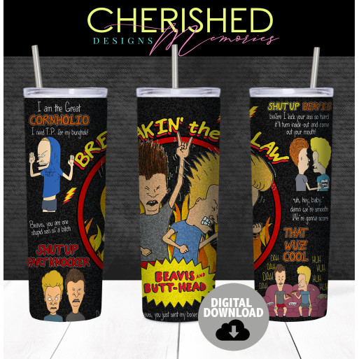 90's Beavis & Butthead Tumbler Digital File