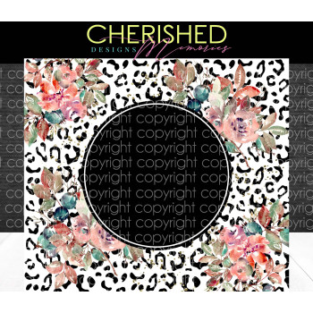 Leopard Floral Monogram Tumbler Design